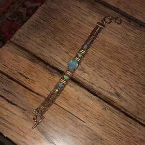 Bronze/blue stone bracelet